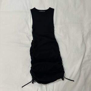 Lioness black bodycon dress with tie scrunch detail